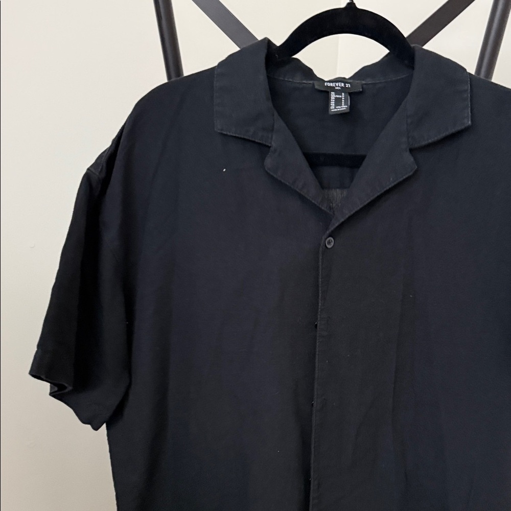 Forever 21 Black Casual Button Down Shirt